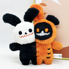 Halloween Plush Double Head Rabbit Skull Doll Bat Horror Plush Toys Figure
