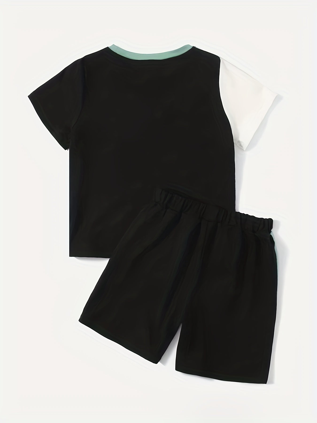 Boys Block Print 2pc Short Sleeve Top & Shorts Set