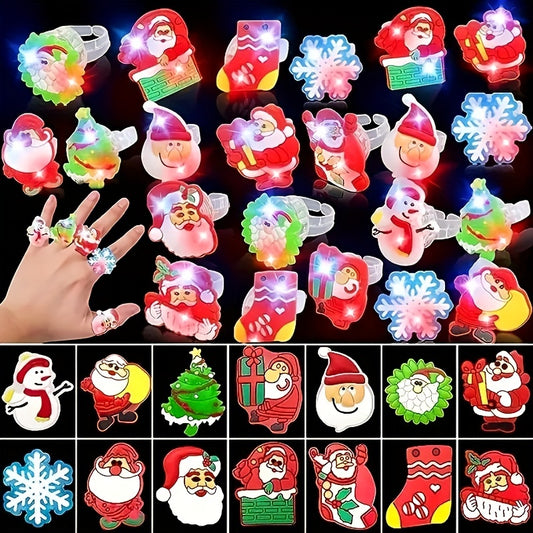 10pcs LED Colorful Glowing Rings - Fun Christmas Party Toy
