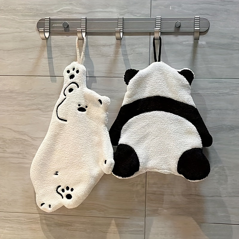 Panda Polar Bear Hand Towel Quick Dry with Loop
