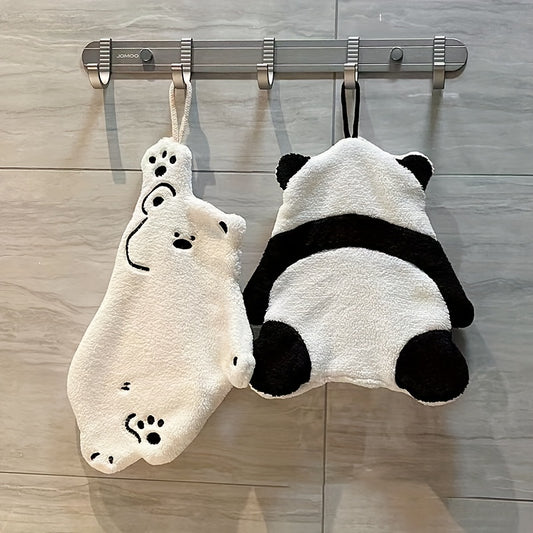 Panda Polar Bear Hand Towel Quick Dry with Loop