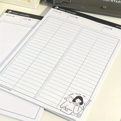 B5 Memo Book 30 Sheets Horizontal Line Checkered Blank Tearable Pages