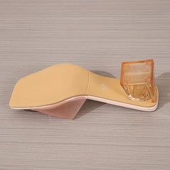 Women's Chunky Heel Sandals Open Toe Slip On Mid Heels