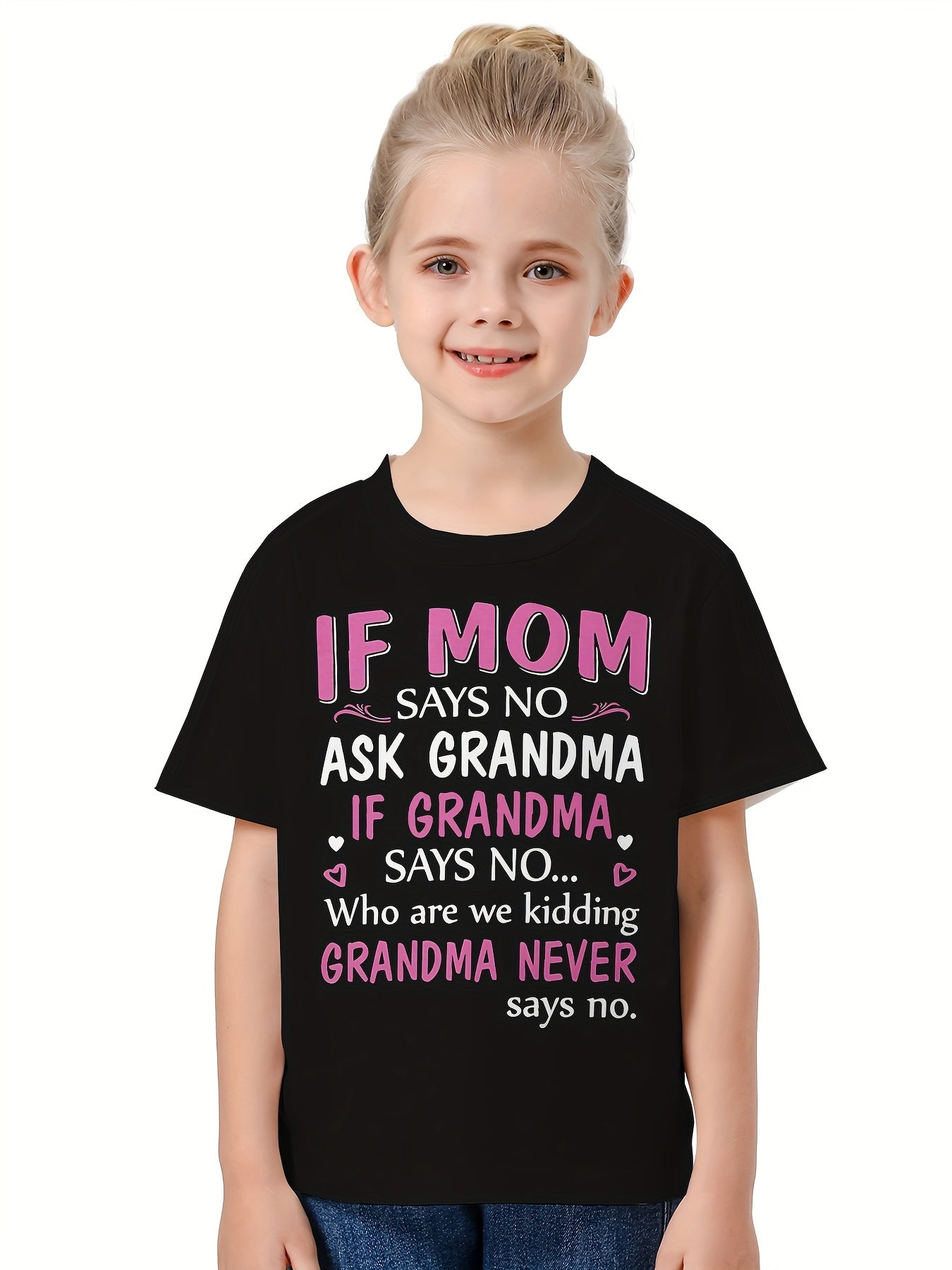 Girls Boys 3D IF MOM SAYS NO Graphic T-shirt Breathable Pullover Tops