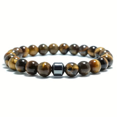 Volcanic Stone Map Stone Men's Energy Bracelet