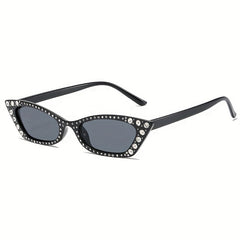Y2K Rhinestone Cat Eye Sunglasses UV400 Sun Shades Vacation