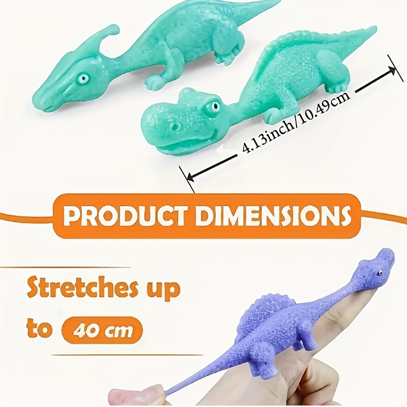 5pcs Funny Dinosaur Bouncing Sticky Toy Finger Catapult Decompression