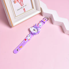 Unicorn Girls' Watch Pink Silicone Strap & Case Quartz Movement