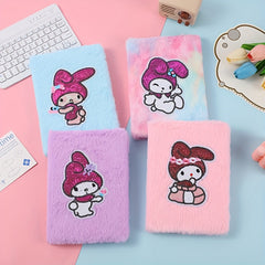 Bunny Plush Cartoon Girl Notebook - Random Style