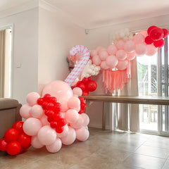 Red Pink Christmas Balloon Arch Set Candy Party Decoration Supplies