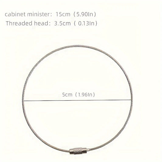10pcs Stainless Steel Wire Keychain Braided Key Ring Holder Key Chain