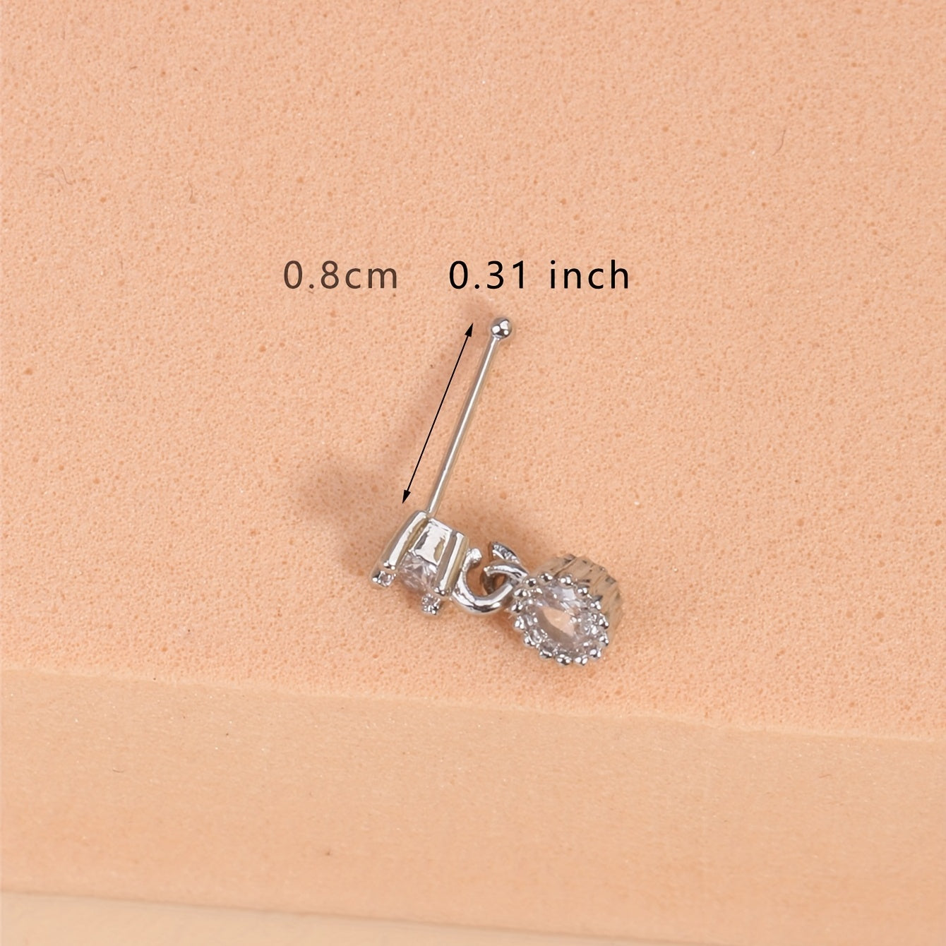Zircon Pendant Nose Stud Ring for Women Body Piercing