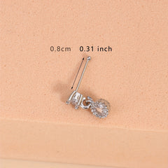 Zircon Pendant Nose Stud Ring for Women Body Piercing