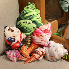 Sweet Ice Cream Plush Toy 13.77in Frosty Touch Swirls Assorted Colors