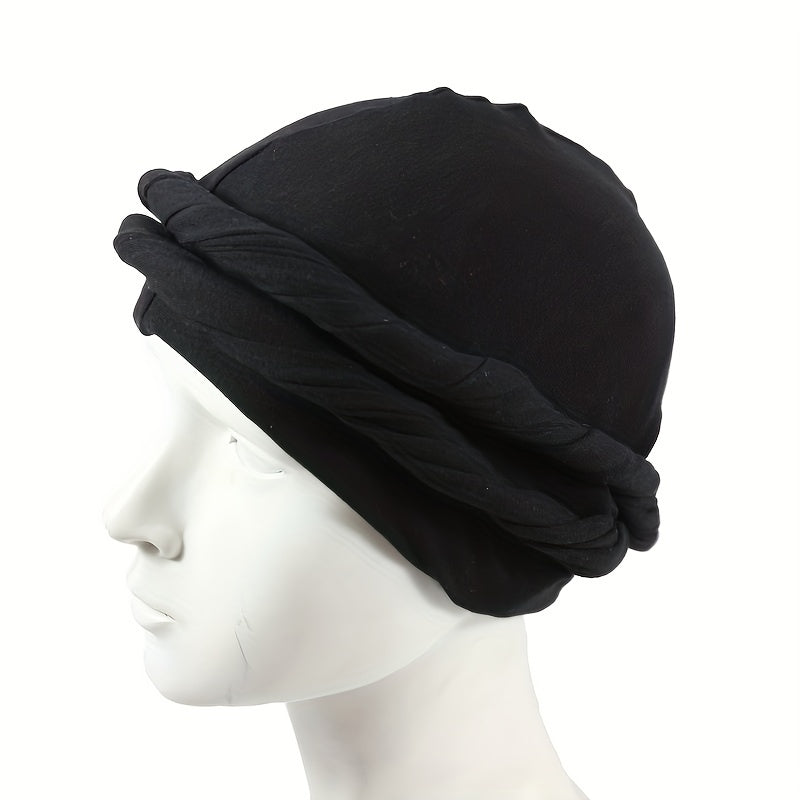 Ethnic Style Men's Turban Hat Soft Elastic Wrapped Head Hat