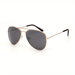 Classic Mirror Lens Aviator Sunglasses Metal Fishing Sunshade Eyeglasses