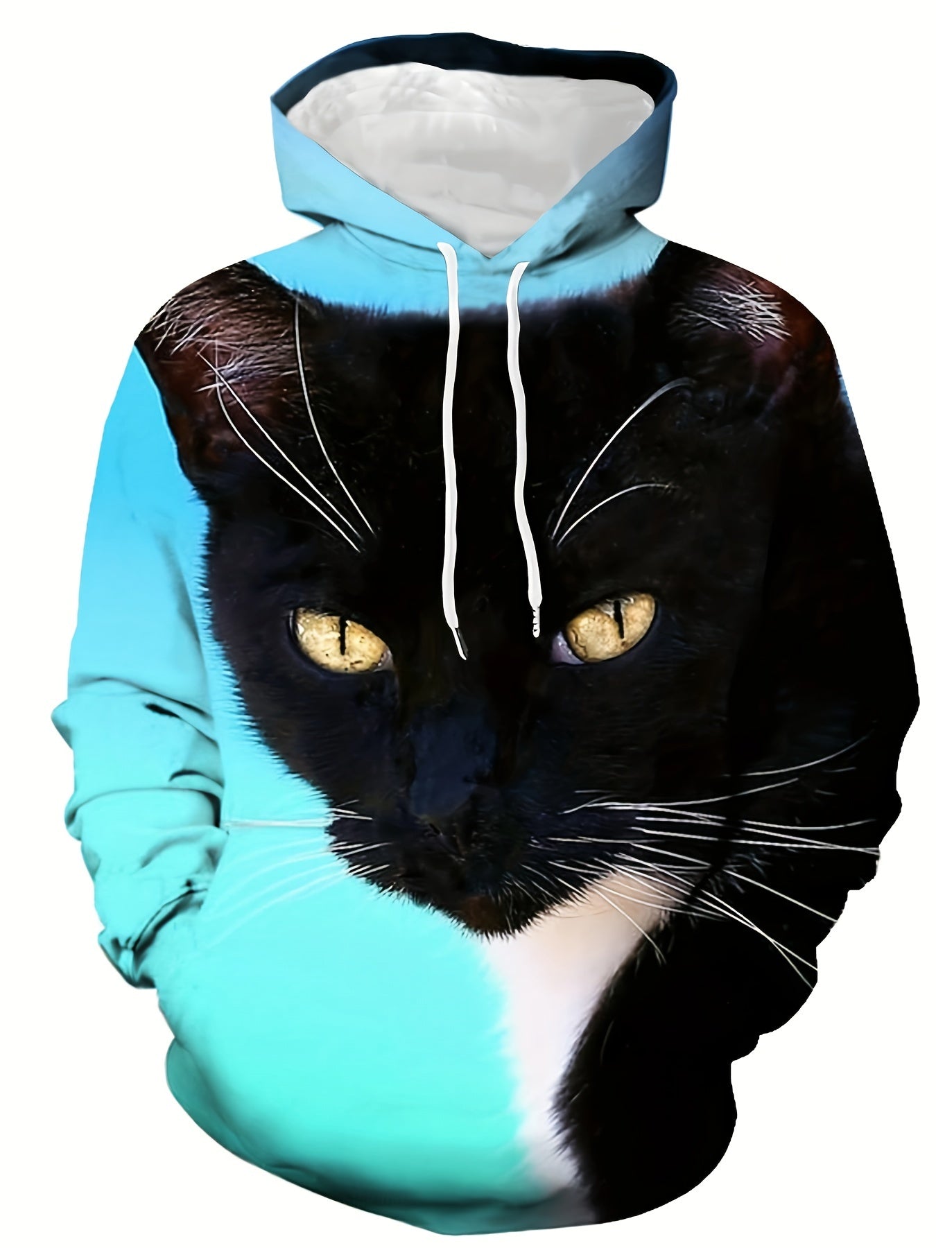 Cat 3D Print Hoodie Men Graphic Hooded Pullover for Autumn Winter