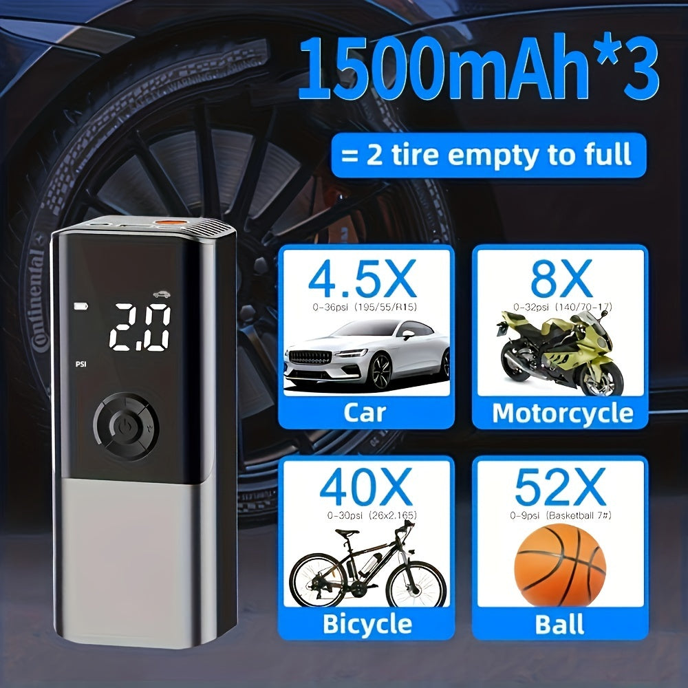 Cordless Car Tire Inflator Pump 150PSI Portable Air Compressor Pump