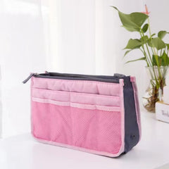 Large Capacity Double Layer Makeup Bag Portable Storage Organizer