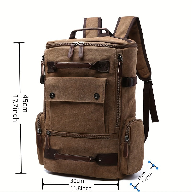 Durable Canvas Backpack with Multiple Compartments