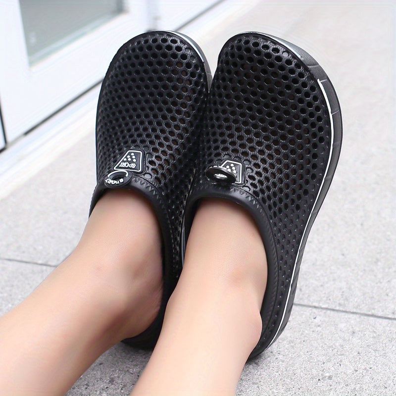 Women's Solid Holes Slippers Closed Round Toe Casual Slippers