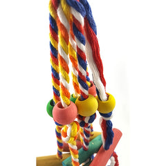 Colorful Parrot Toy with Beads and Wood Block