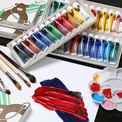 36 Colors Acrylic Paint Set Watercolor Pigments Kit for Art Beginners