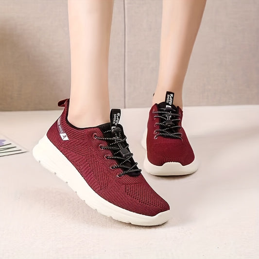 Women's Breathable Mesh Sneakers Lace Up Running Shoes Lightweight Tennis Shoes