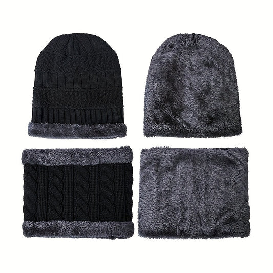 Winter Warm Beanie Hat & Scarf Gloves Set for Outdoor Activities
