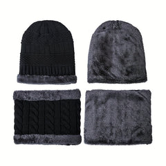 Winter Warm Beanie Hat & Scarf Gloves Set for Outdoor Activities