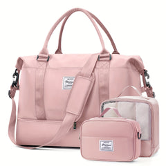 3 Piece Travel Bag Set Large Capacity Carry on Tote For Women