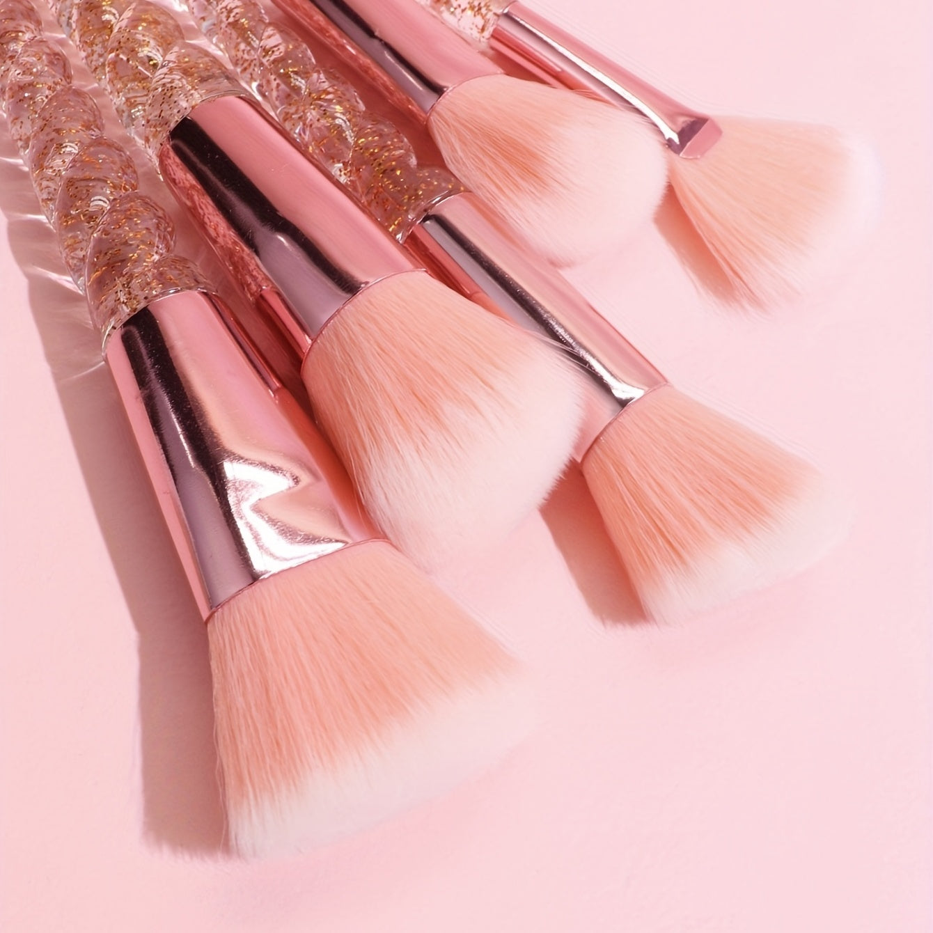 10pcs Pink Makeup Brushes Set Powder Foundation Eyeliner Lip Brush