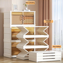 5 Tier Clothes Storage Drawer Plastic Box with Wheels Stackable Toys Basket