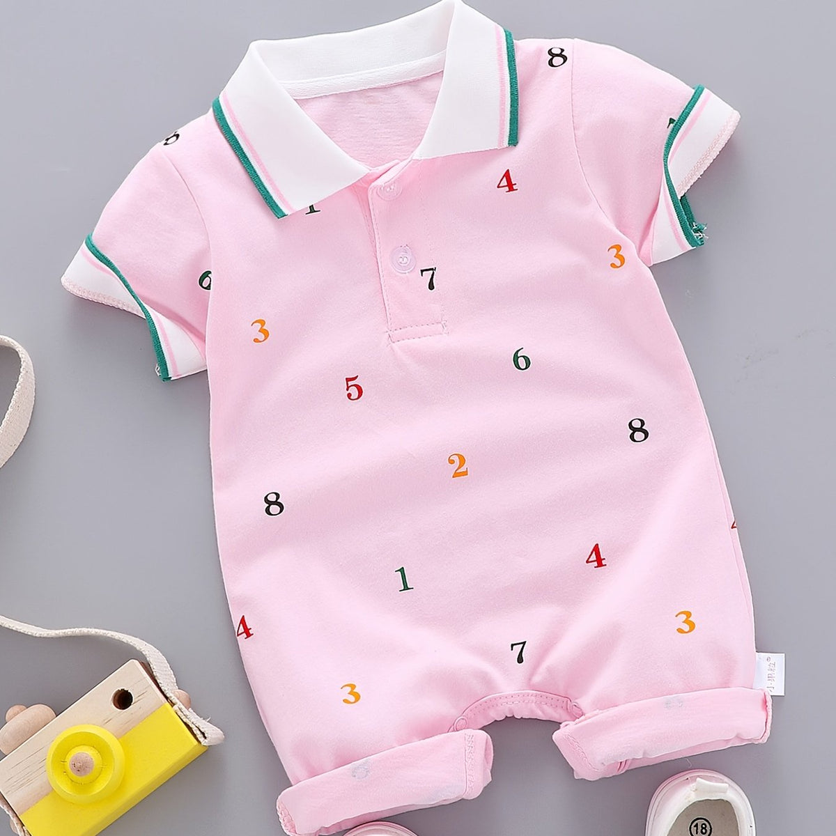 Baby Boys Casual Thin Romper With Number Print