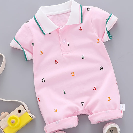 Baby Boys Casual Thin Romper With Number Print