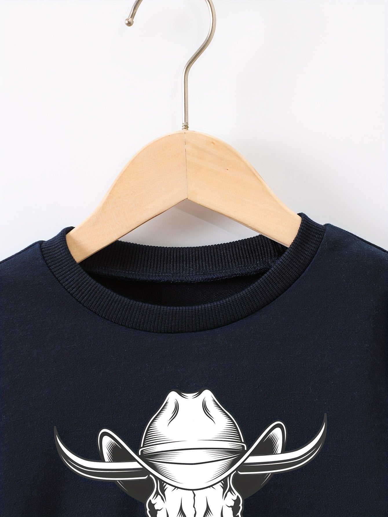 Cowboy Pattern Boys Sweatshirt Long Sleeve Pullover For Kids