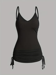 Women's Plus Graphic Print One Shoulder Top & Solid Cami Top Set