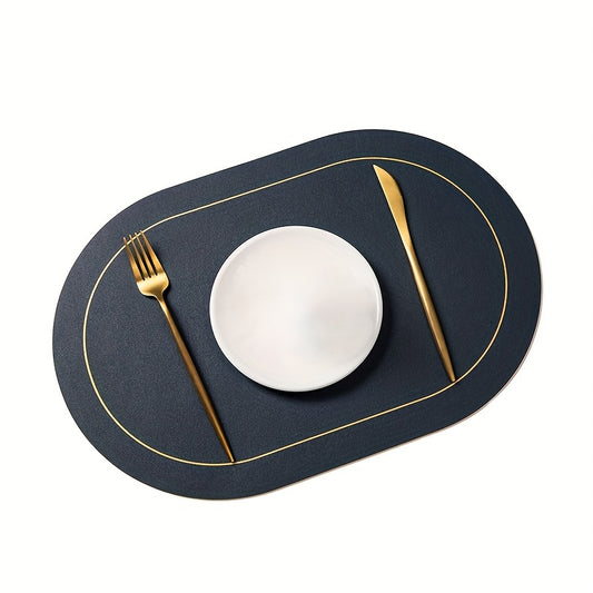 Oval Leather Placemat Pvc Waterproof Dining Table Mat