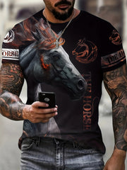 Men's 3D Printed Casual T Shirt Comfy Crew Neck Tee For Summer