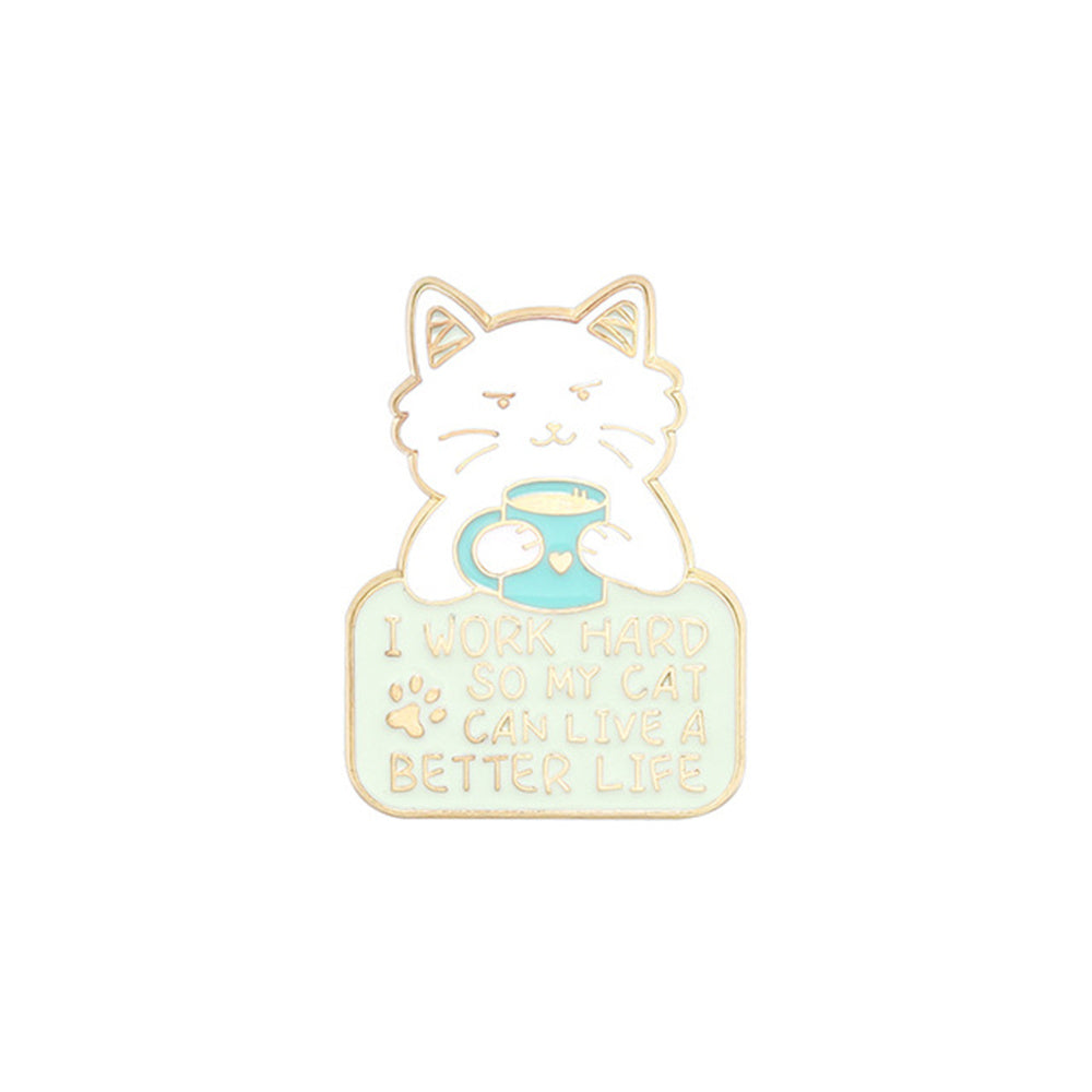 Cat Fish Charming Emblem Pet Brooch Enamel Lapel Pin Decorative Badge