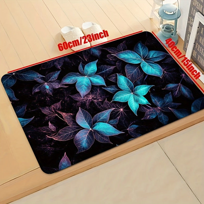 Dark Flowers Kitchen Mat Indoor Decor