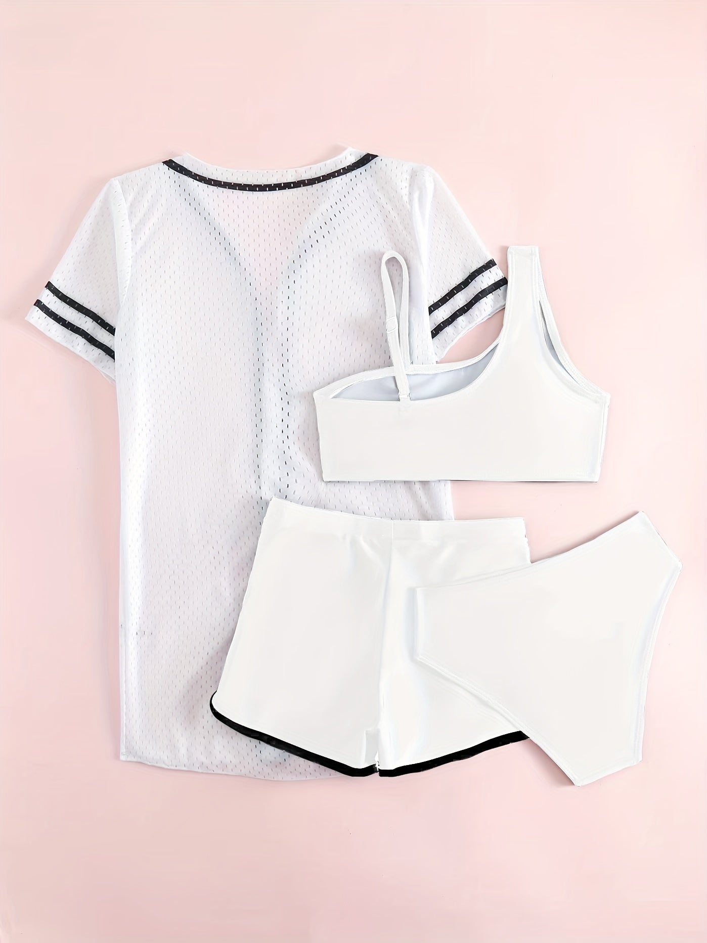 Girls Bikini Swimsuit 4pcs Set Cami Top, Shorts, Briefs & Cardigan