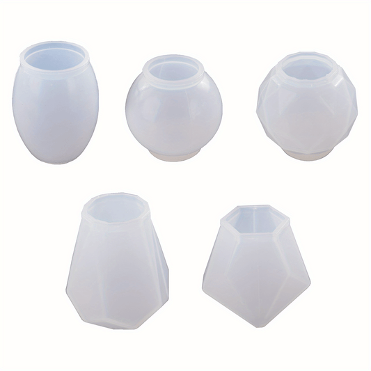 5pcs Geometric Spherical Wine Bottle Crystal Molds With Stopper
