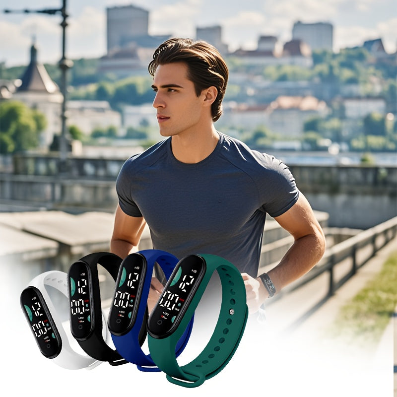 3pcs Student Sports Watches with Touchscreen 24H Digital Display PVC Strap