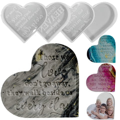 4 Pcs Heart Sign Mold Resin Casting Silicone DIY Craft