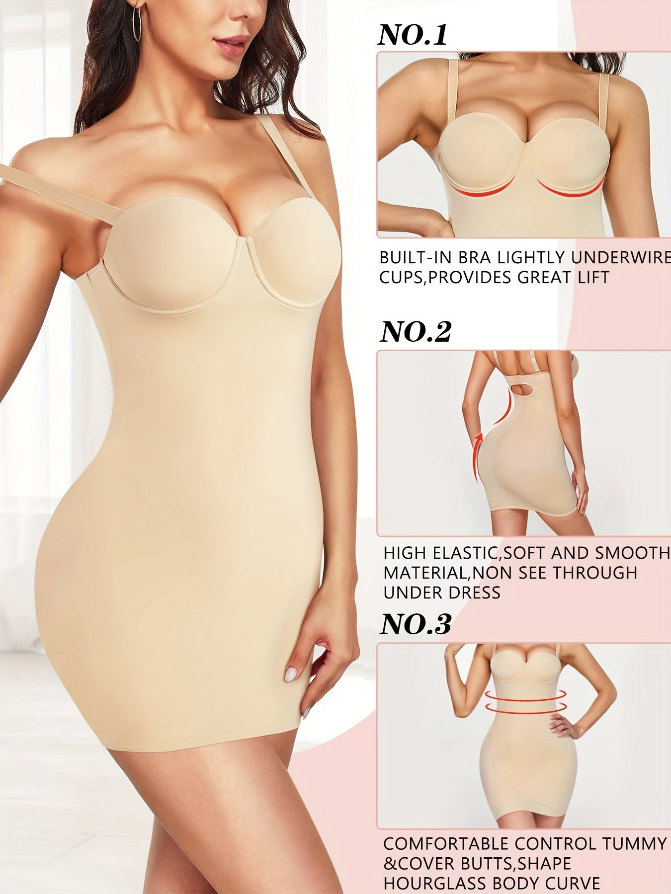 Shaping Slip Dress Tummy Control Slimming Body Shaper Underwear