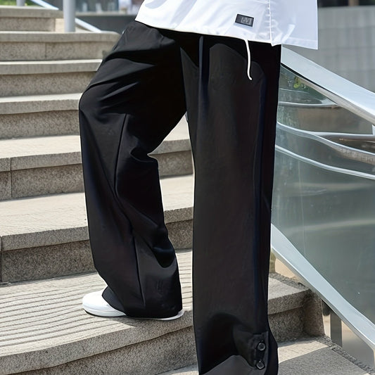 Men's Loose Fit Mopping Trousers Casual Straight Leg Pants