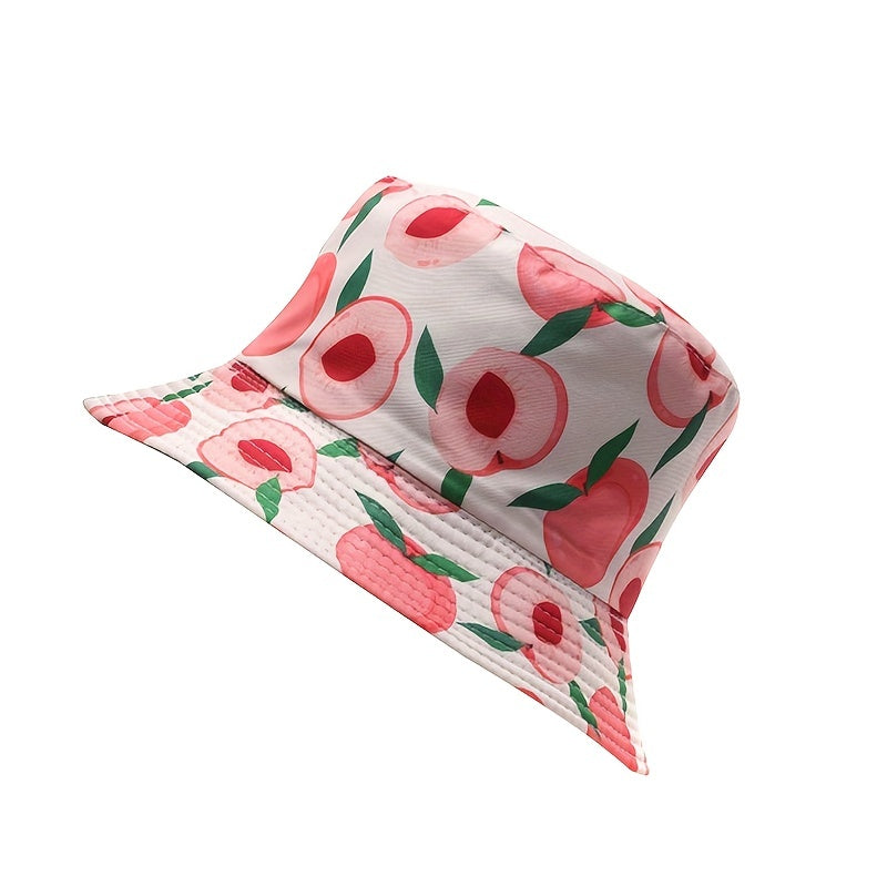 Men's Sunscreen Sunshade Sun Hat Fruit Pattern Print Double-sided Bucket Hat