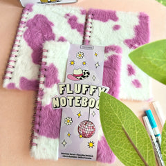 Cow Print Plush Journal Pink Girly Heart High Value Notebook Student Diary