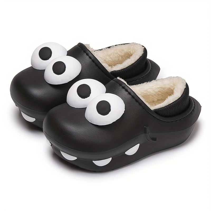 Boys Funny Eyes Cartoon Slides Cozy Slippers For Indoor Outdoor Bedroom
